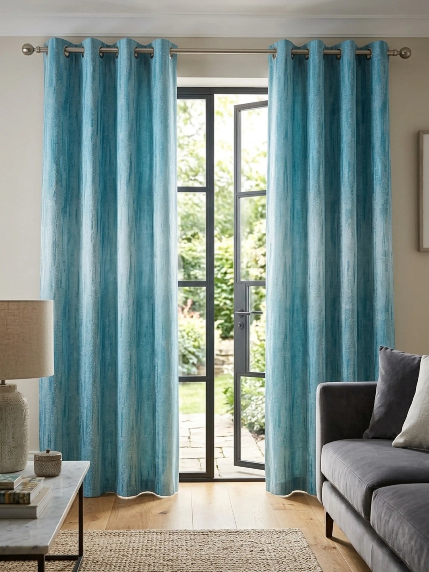 AtoZ Home Decor Textured Vertical Stripe Window Curtain