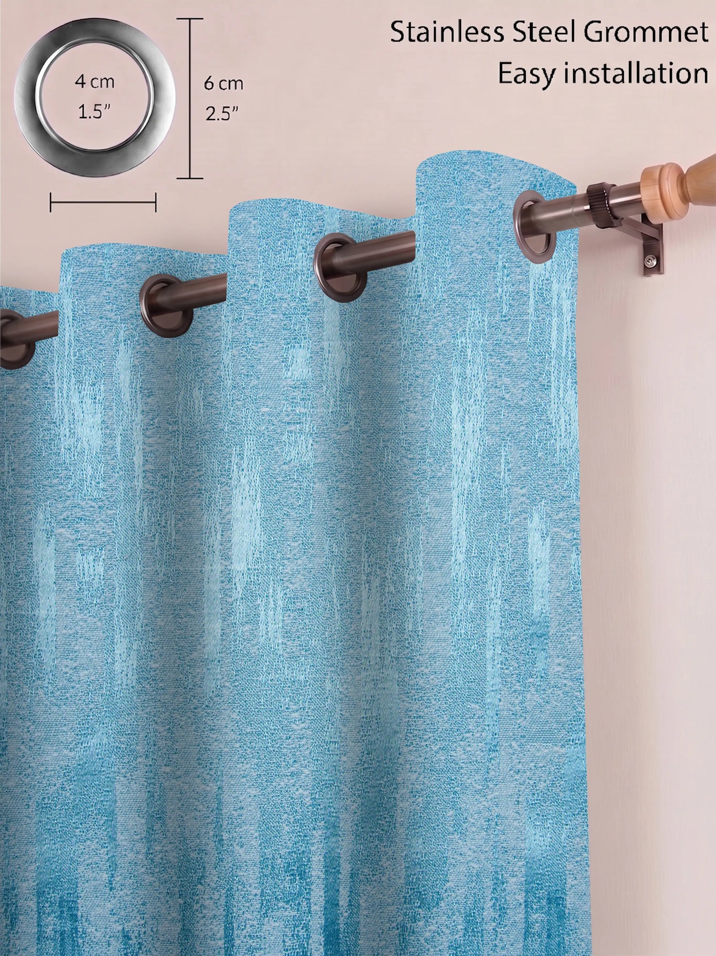 AtoZ Home Decor Textured Vertical Stripe Window Curtain