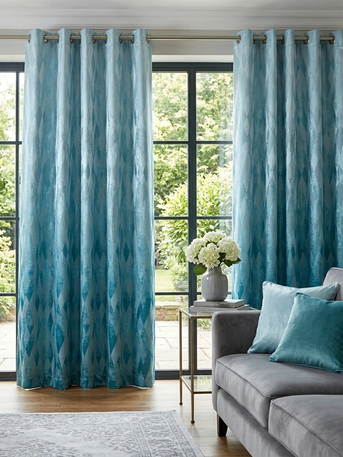 AtoZ Home Decor Modern Geometric Diamond Jacquard Curtain