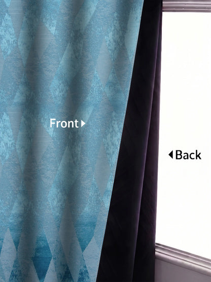 AtoZ Home Decor Modern Geometric Diamond Jacquard Curtain