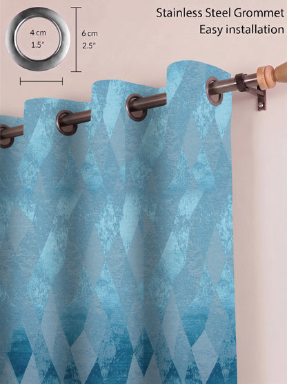 AtoZ Home Decor Modern Geometric Diamond Jacquard Curtain