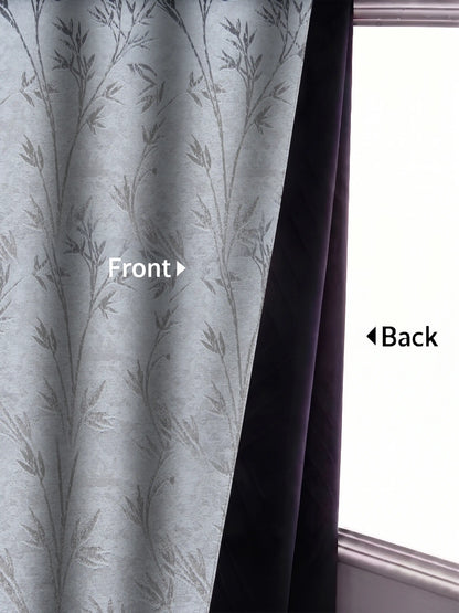 AtoZ Home Decor Botanical Vine Jacquard Curtain | Cotton-Blend Drape