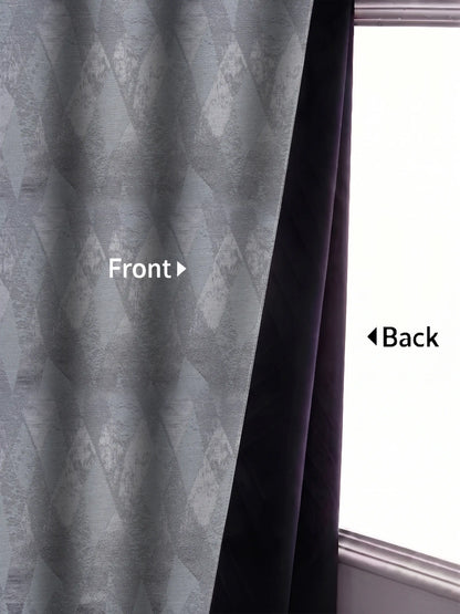 AtoZ Home Decor Modern Geometric Diamond Jacquard Curtain