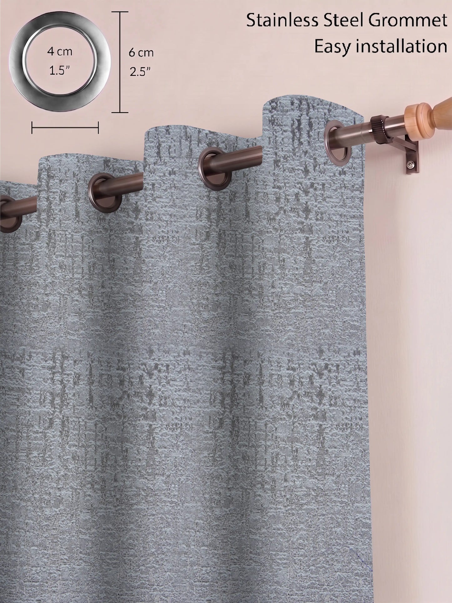 AtoZ Home Decor Abstract Textured Jacquard Curtain | Cotton-Blend Drape