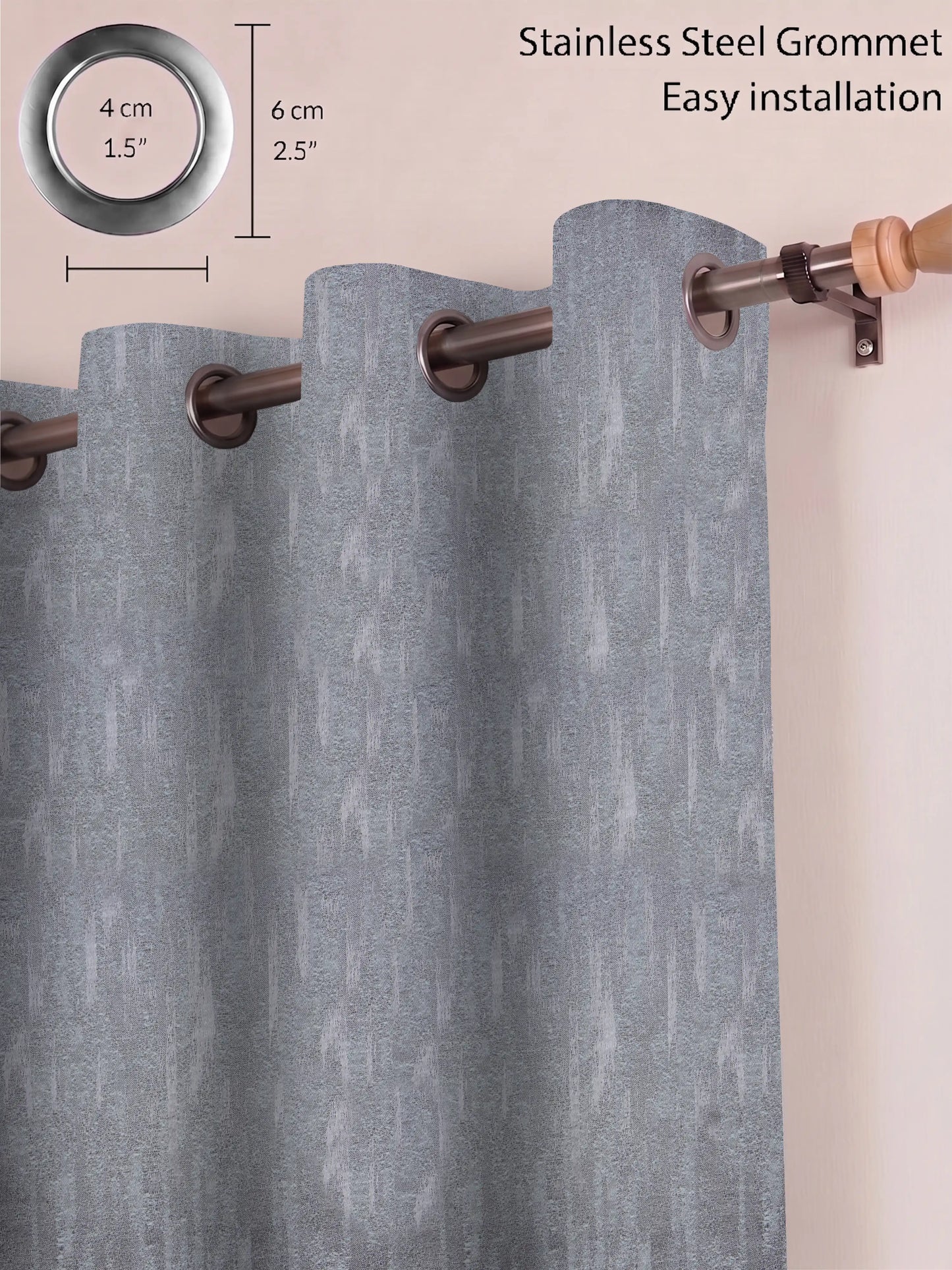 AtoZ Home Decor Textured Vertical Stripe Window Curtain