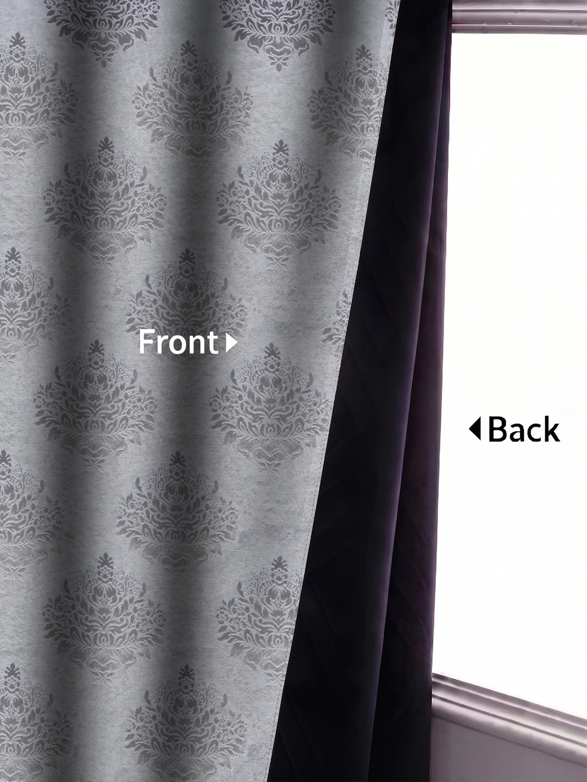 Elegant Damask Jacquard Window Curtain | Available in 9 Colors & 3 Sizes
