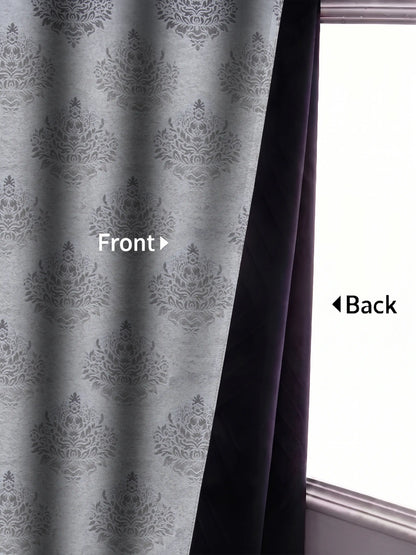 Elegant Damask Jacquard Window Curtain | Available in 9 Colors & 3 Sizes