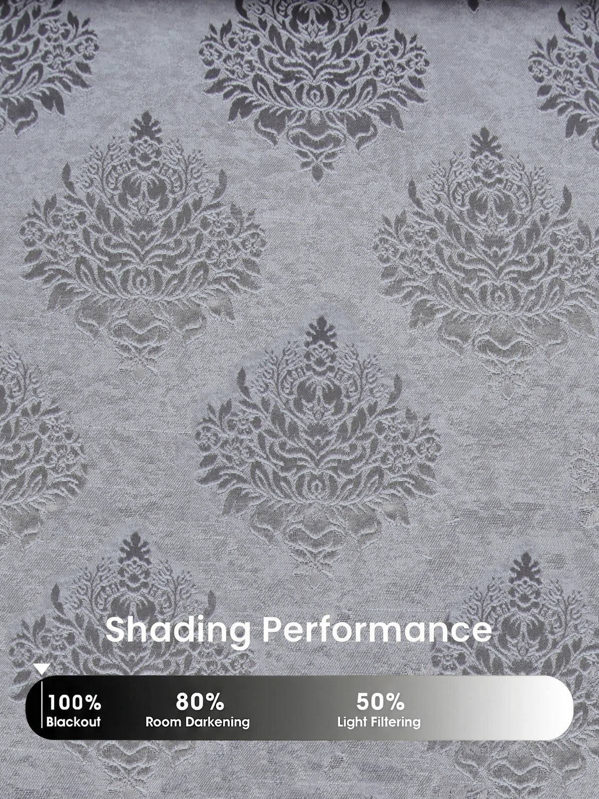 Elegant Damask Jacquard Window Curtain | Available in 9 Colors & 3 Sizes