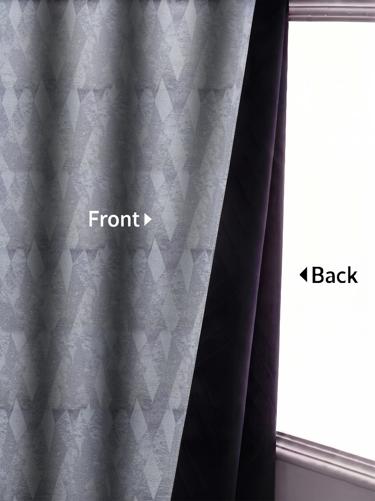 AtoZ Home Decor Modern Geometric Diamond Jacquard Curtain
