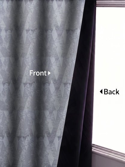 AtoZ Home Decor Modern Geometric Diamond Jacquard Curtain