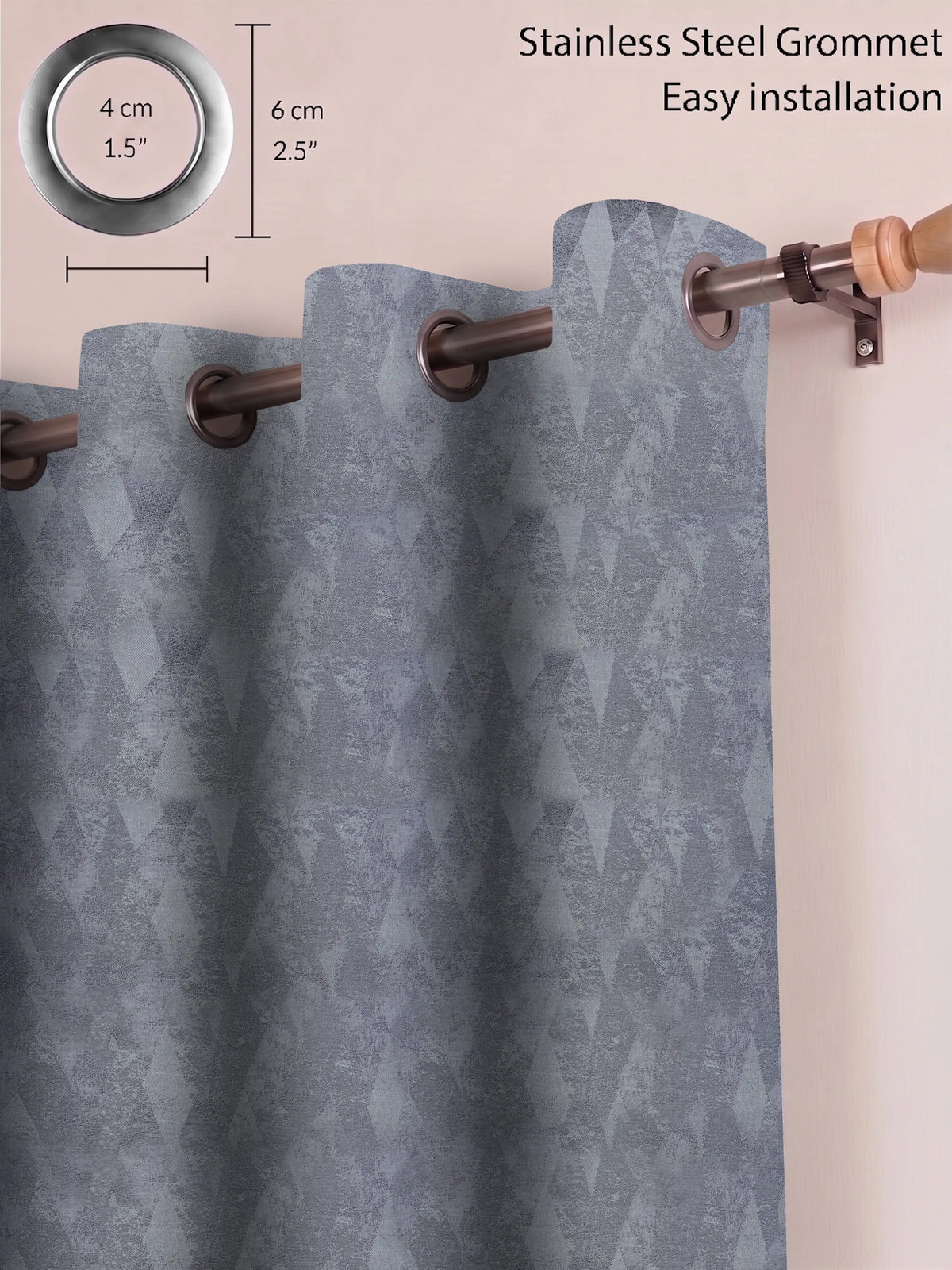 AtoZ Home Decor Modern Geometric Diamond Jacquard Curtain