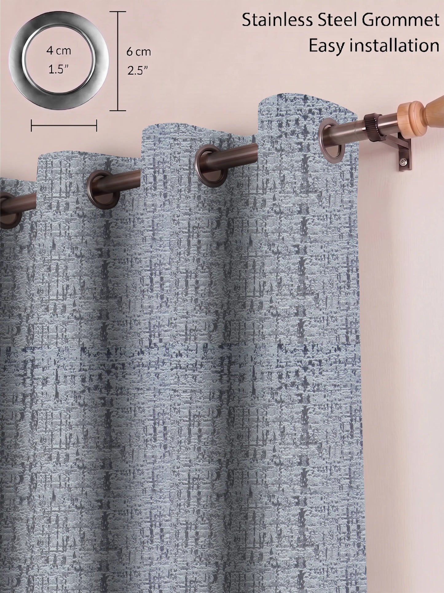 AtoZ Home Decor Abstract Textured Jacquard Curtain | Cotton-Blend Drape