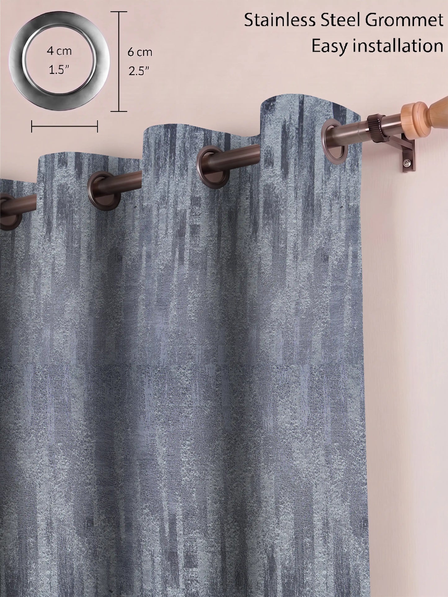 AtoZ Home Decor Textured Vertical Stripe Window Curtain