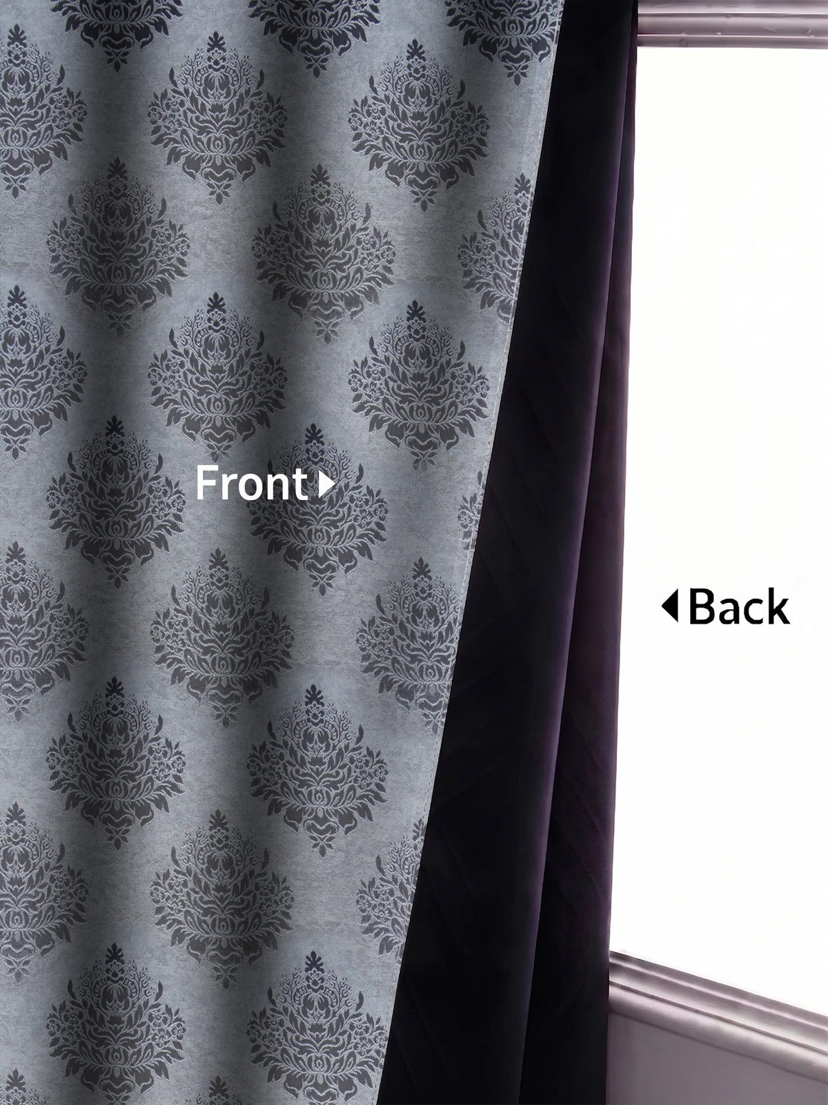 Elegant Damask Jacquard Window Curtain | Available in 9 Colors & 3 Sizes