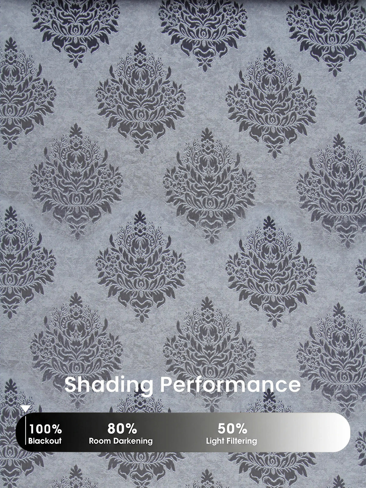 Elegant Damask Jacquard Window Curtain | Available in 9 Colors & 3 Sizes