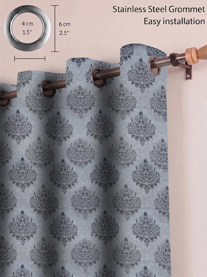 Elegant Damask Jacquard Window Curtain | Available in 9 Colors & 3 Sizes