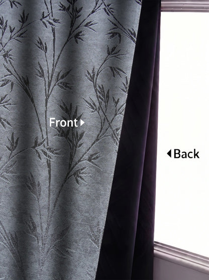 AtoZ Home Decor Botanical Vine Jacquard Curtain | Cotton-Blend Drape