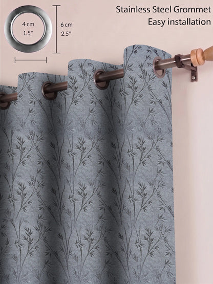 AtoZ Home Decor Botanical Vine Jacquard Curtain | Cotton-Blend Drape