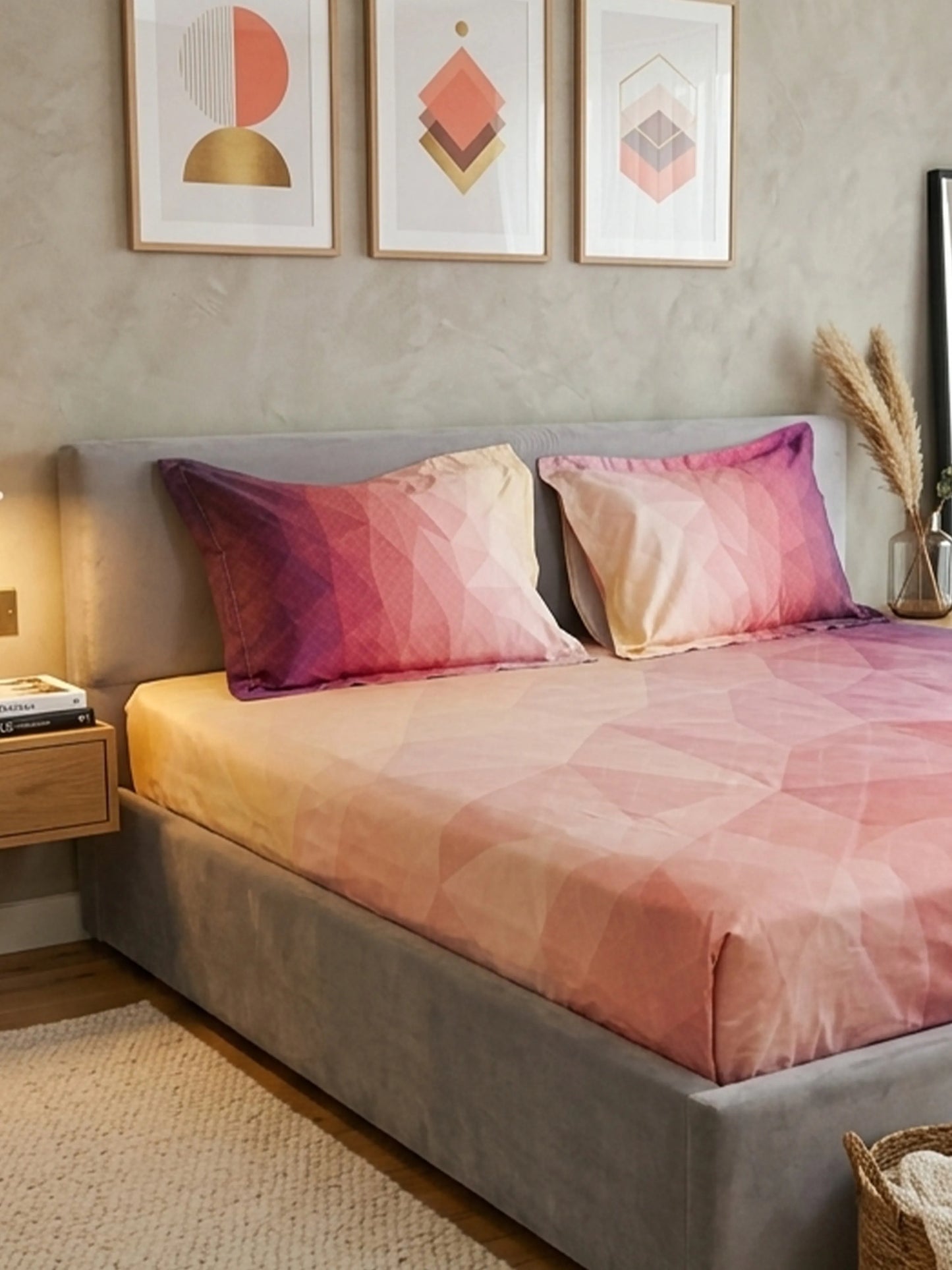 High Living 100% Cotton King Size Bedsheet Set (400 TC)