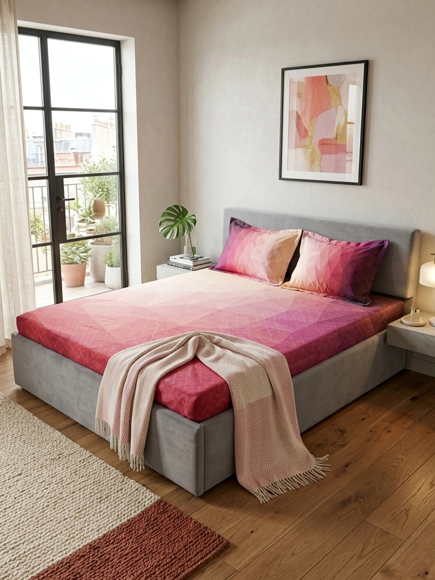 High Living 100% Cotton King Size Bedsheet Set (400 TC)