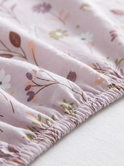 Soft Feel Faint Pink Floral King Bedsheet Set