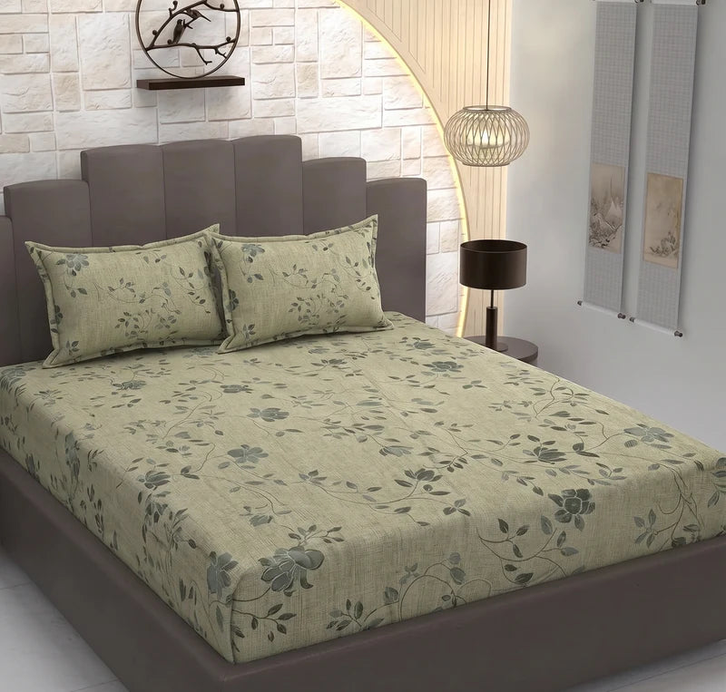 Stylla Maison 3-Piece King Size Fitted Bedsheet Set (72" x 72" + 10") – Super Soft Crinkle Fabric Bedding with Pillow Covers