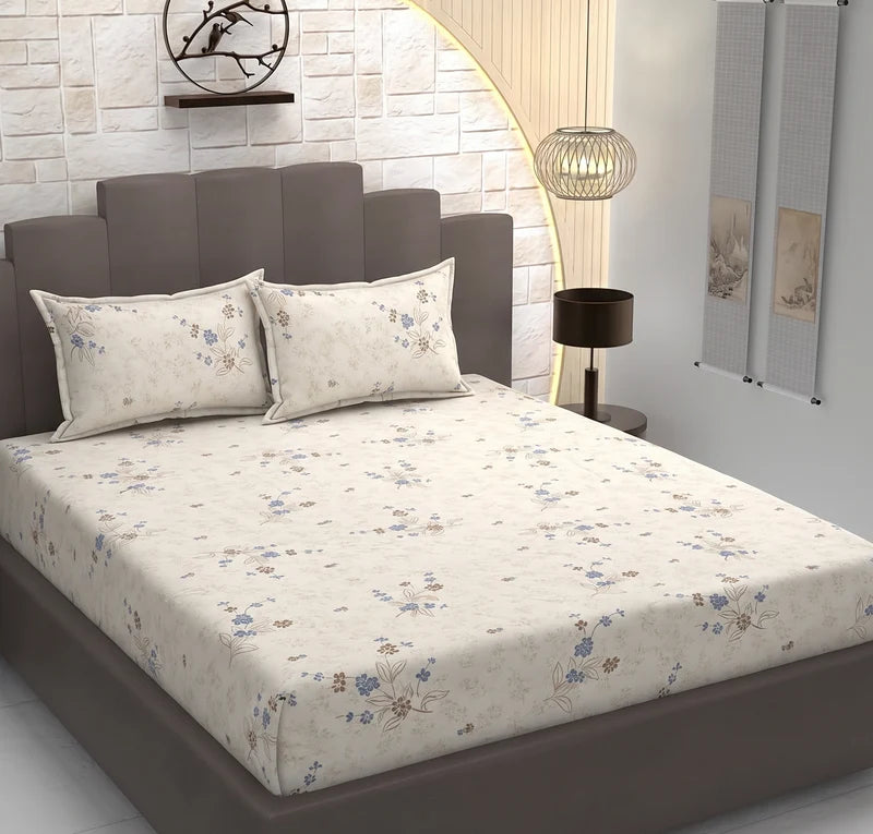 Stylla Maison 3-Piece King Size Fitted Bedsheet Set (72" x 72" + 10") – Super Soft Crinkle Fabric Bedding with Pillow Covers