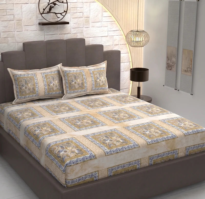 Stylla Maison 3-Piece King Size Fitted Bedsheet Set (72" x 72" + 10") – Super Soft Crinkle Fabric Bedding with Pillow Covers