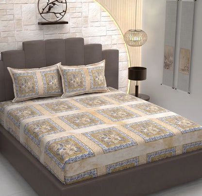 Stylla Maison 3-Piece King Size Fitted Bedsheet Set (72" x 72" + 10") – Super Soft Crinkle Fabric Bedding with Pillow Covers