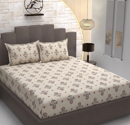 Stylla Maison 3-Piece King Size Fitted Bedsheet Set (72" x 72" + 10") – Super Soft Crinkle Fabric Bedding with Pillow Covers
