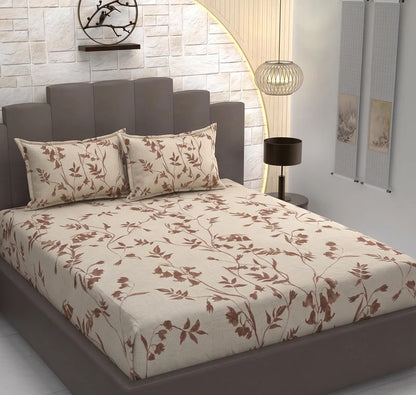 Stylla Maison 3-Piece King Size Fitted Bedsheet Set (72" x 72" + 10") – Super Soft Crinkle Fabric Bedding with Pillow Covers