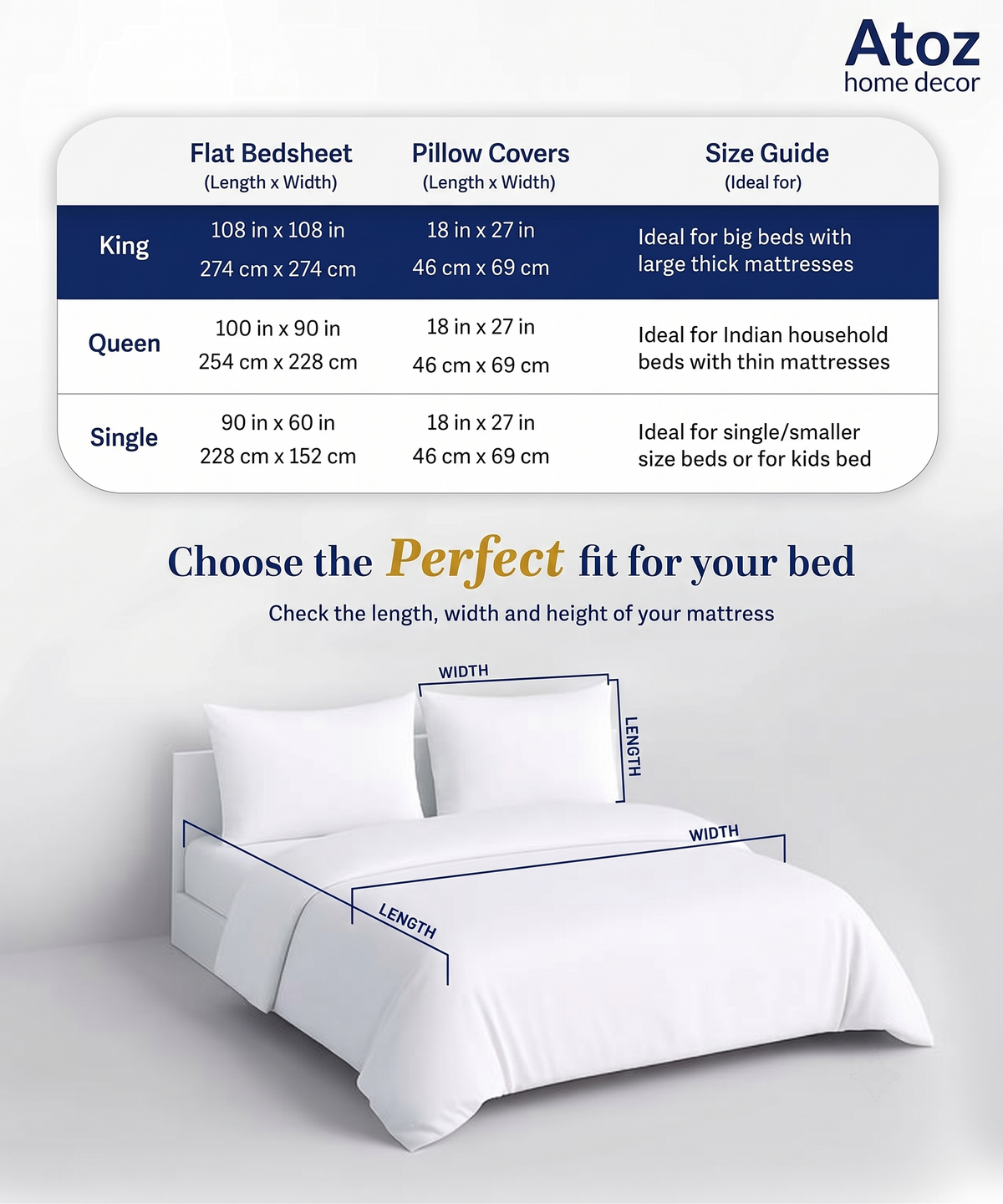 MyTrident Classic Solid Stripe 210 TC Cotton Bedsheet Set with Pillow Covers
