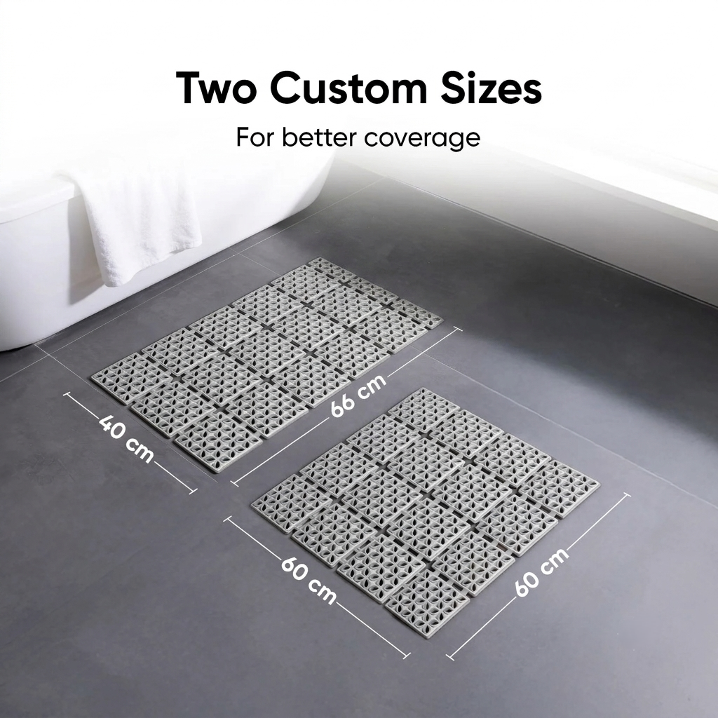 Atoz Home Decor Foldable Anti-Slip Rubber Shower Mat (40 x 66 cm)