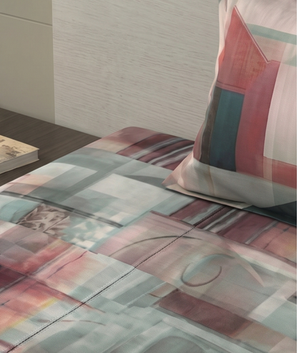 Bombay Dyeing Grid Space King Cotton Bedsheet Set (274x274 cm)