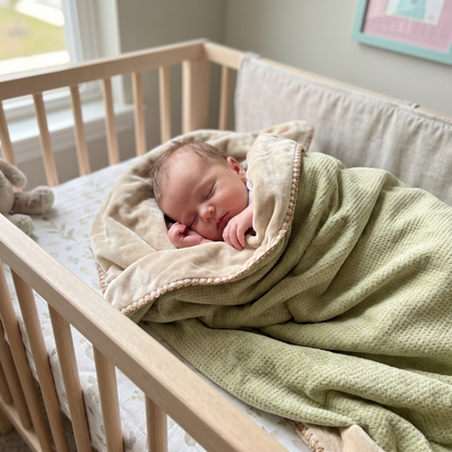 Stylla Hibiki Reversible Plush Baby Blanket (110 cm x 120 cm) – Ultra-Soft Double-Sided Warm Blanket