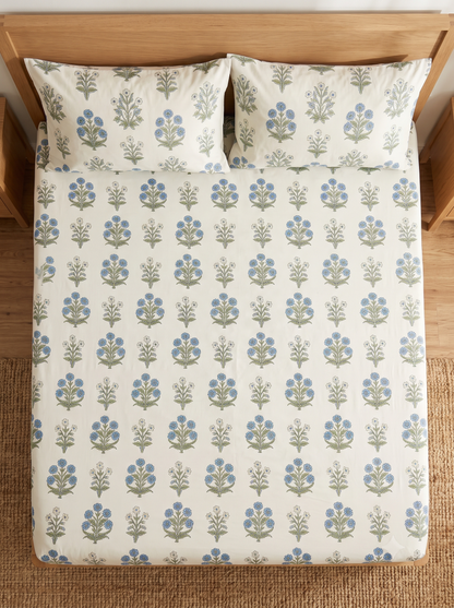 Delta Ziva Floral Double Bedsheet Set with 2 Pillow Covers (230x250 )cm .