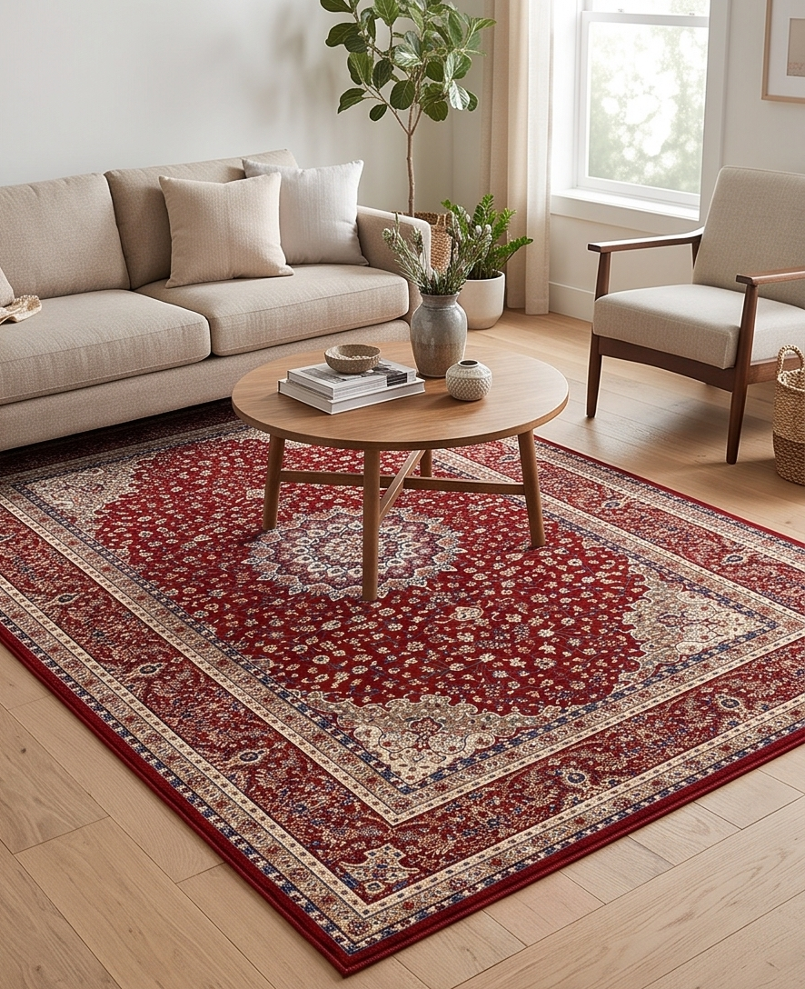 AtoZ Home Decor Kohinoor Classic Persian Medallion Area Rug – Premium Durable Floor Carpet