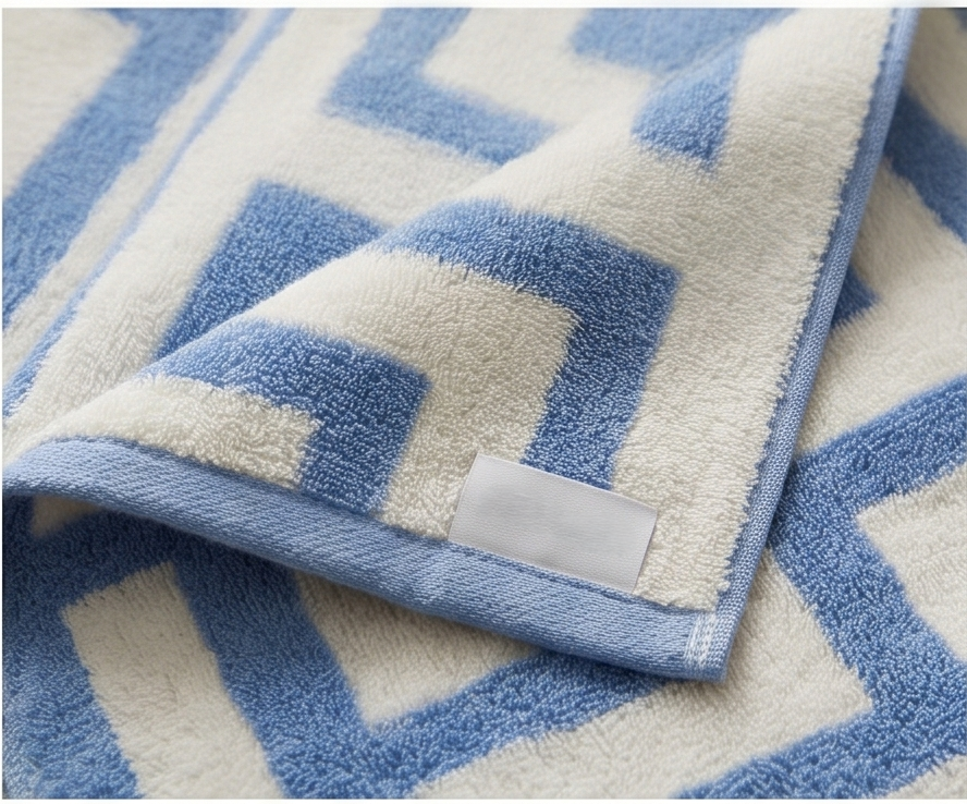 Stylla Moss 4-Piece Geometric Towel Set – Super Absorbent & Easy Dry