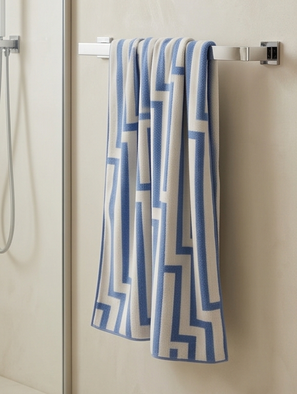 Stylla Moss 4-Piece Geometric Towel Set – Super Absorbent & Easy Dry