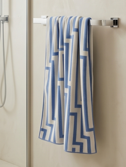 Stylla Moss 4-Piece Geometric Towel Set – Super Absorbent & Easy Dry