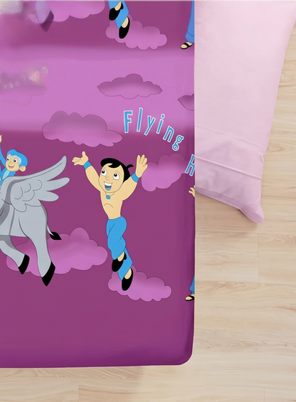 SUCCESS Kiddoz Chhota Bheem Flying Horse Single Bedsheet Set (60 x 90 Inches)