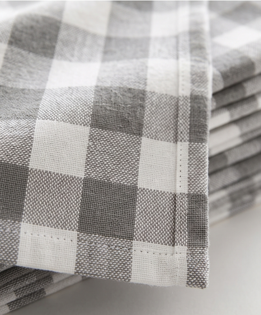 Stylla Check Cotton Kitchen Napkin Set – 6 Pieces (18 x 18 Inches)