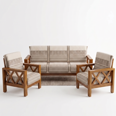 Shop premium Beige Printed Cotton Sofa Slipover Cover Set | 3-Seater & 5-Seater at AtoZ Home Decor