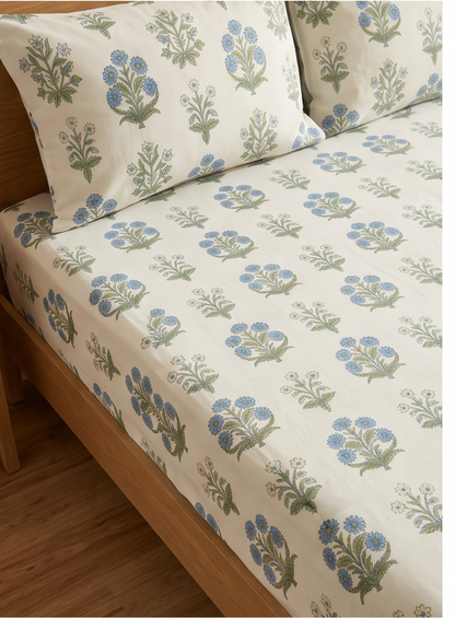 Delta Ziva Floral Double Bedsheet Set with 2 Pillow Covers (230x250 )cm .