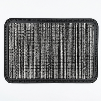 AtoZ Home Decor Ribbed Door Mat (Grey, 60x40 cm)