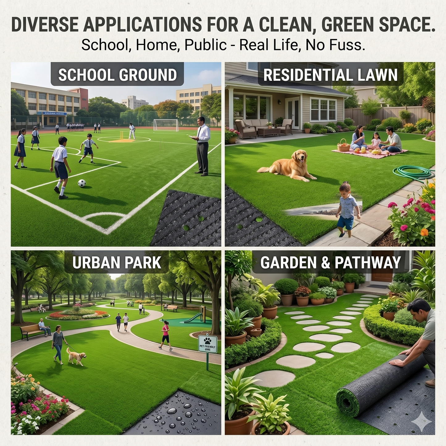 High Density Artificial Grass Mat for Balcony, Terrace, Lawn & Door