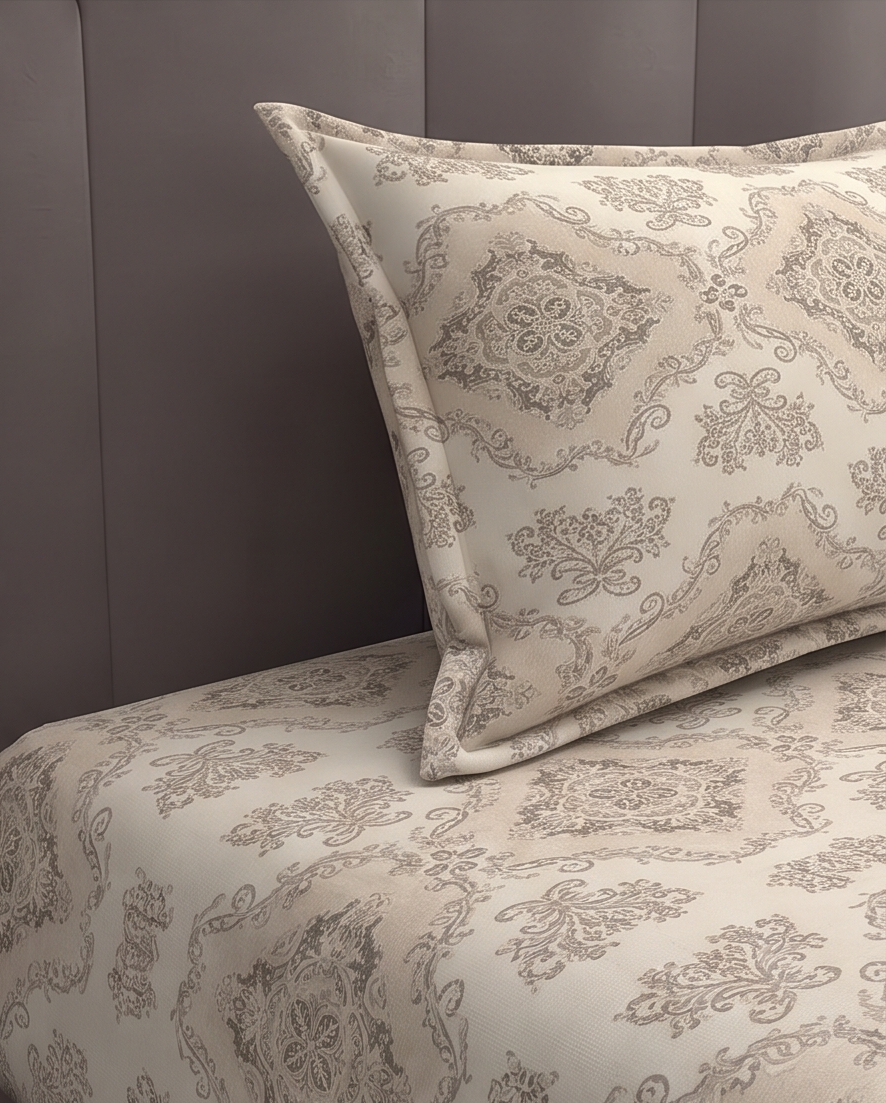 Stylla Maison 3-Piece King Size Fitted Bedsheet Set (72" x 72" + 10") – Super Soft Crinkle Fabric Bedding with Pillow Covers