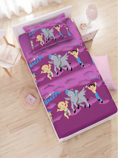 SUCCESS Kiddoz Chhota Bheem Flying Horse Single Bedsheet Set (60 x 90 Inches)