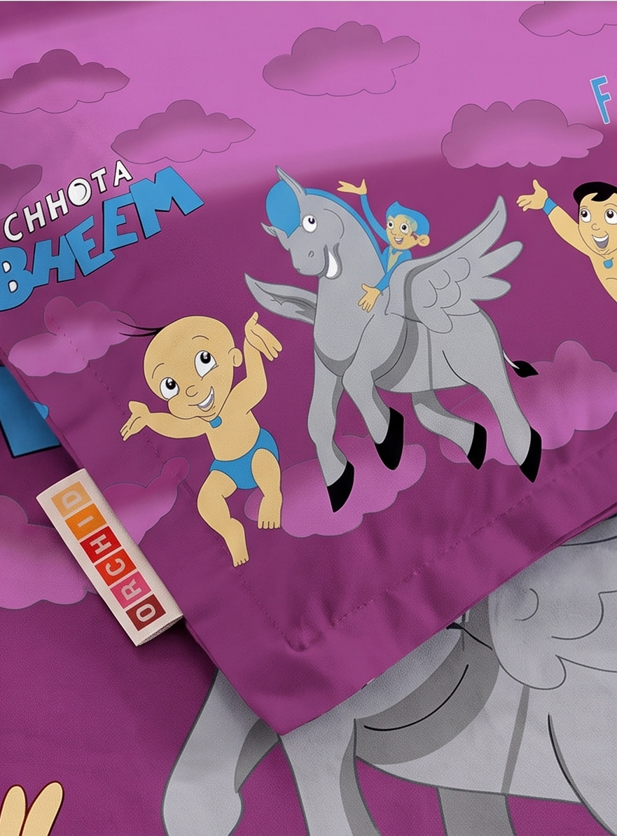 SUCCESS Kiddoz Chhota Bheem Flying Horse Single Bedsheet Set (60 x 90 Inches)