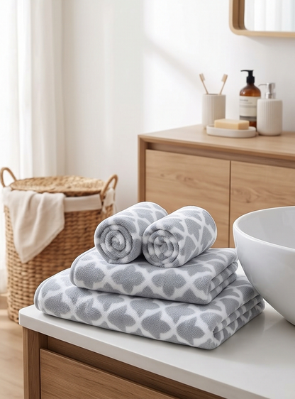 Stylla Kepri 4-Piece Towel Set (2 Bath Towels & 2 Hand Towels) – Luxury Boxed Gift Set